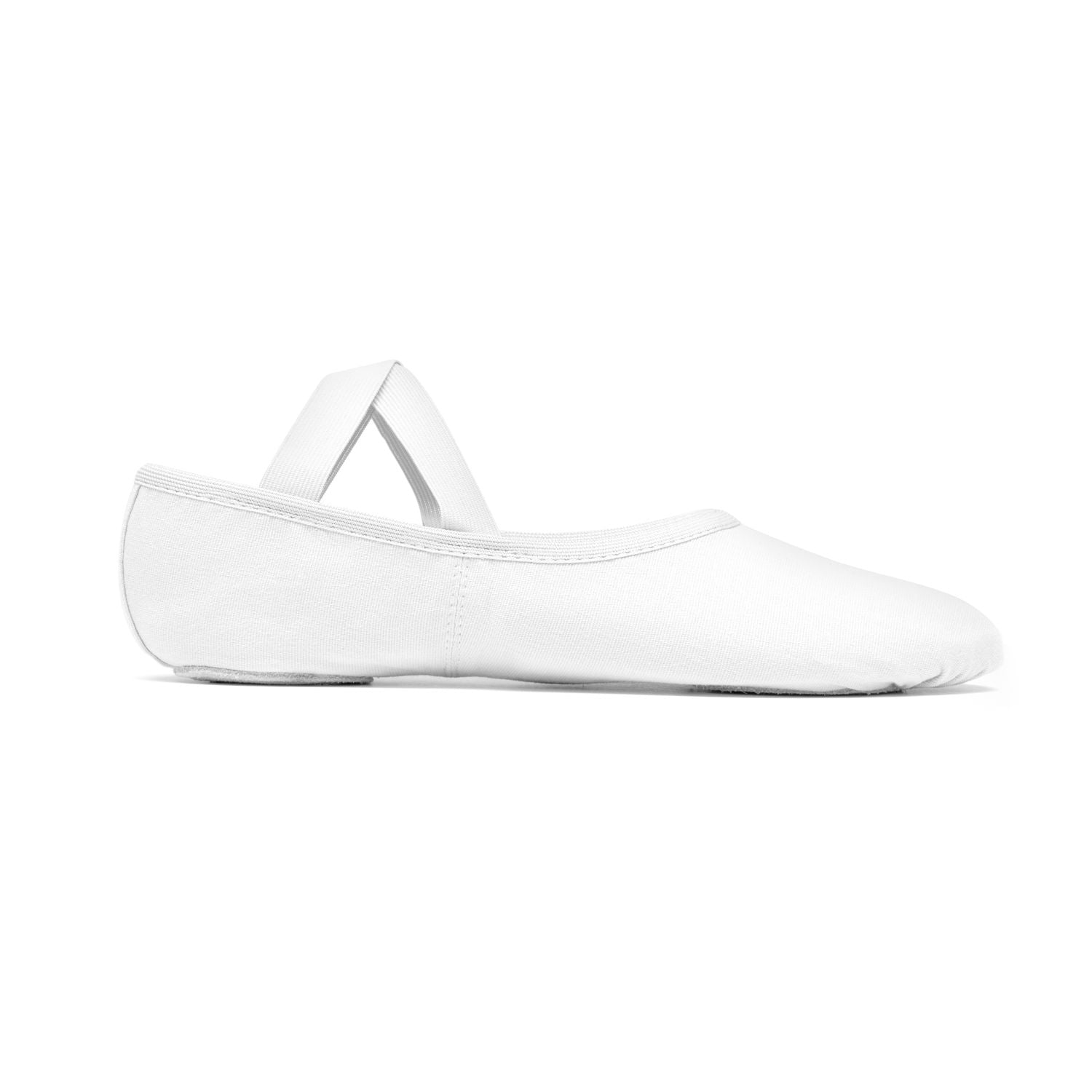 Das SD16 Só Dança Ballettschläppchen in Weiß von Rumpf verfügt über einen einzelnen elastischen Riemen und Leinen-Stretch-Material.